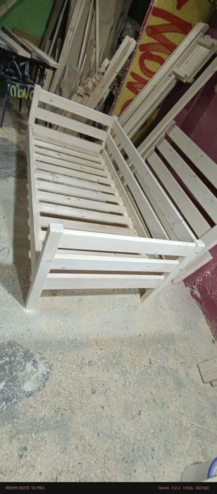 Ліжко деревʼяне 90*200, ліжко односпальне, ялиця, деревʼяне