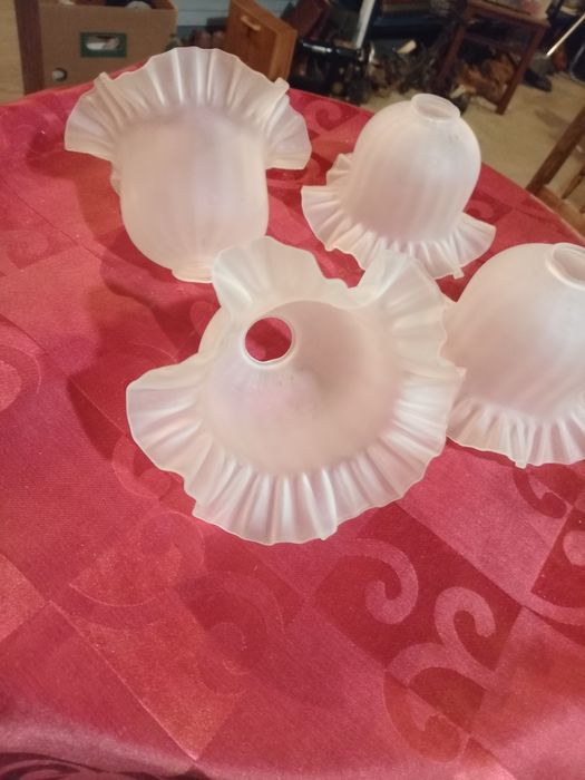 4 Abajures de vidro fosco