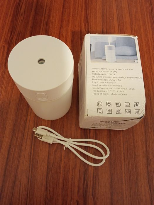 Увлажнитель воздуха с подсветкой USB, ультразвуковой увлажнитель