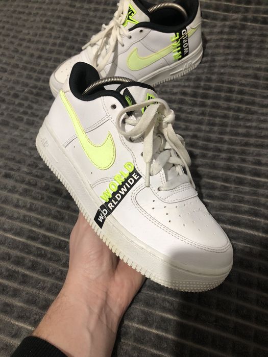 NIKE AIR FORCE 1 (38) 24см Worldwide женские кроссовки кеды белые кожа