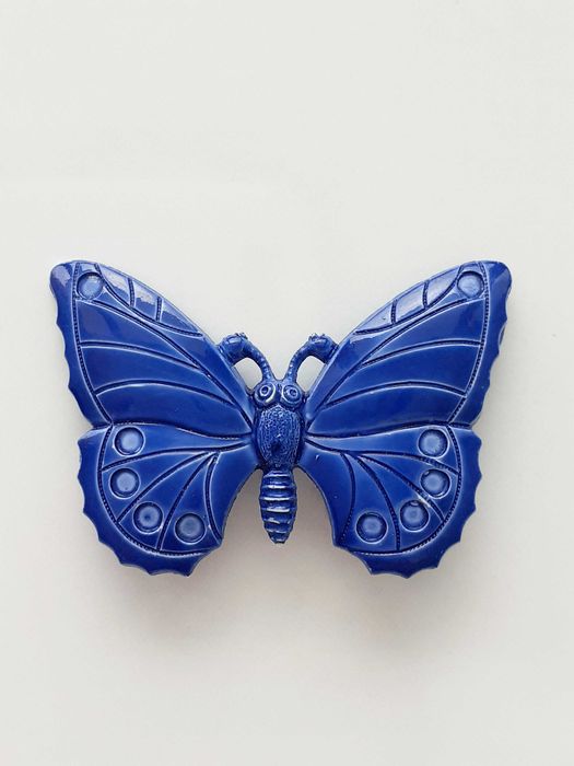 Broszka vintage błękitny motyl