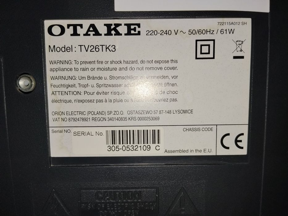 Telewizor Otake 26' HD