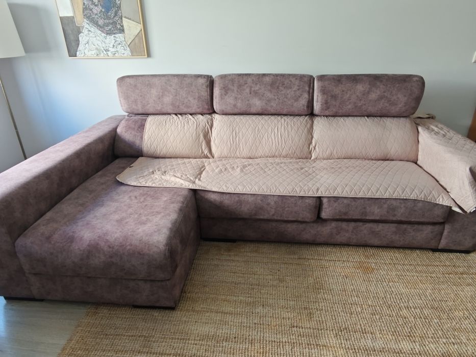 Sofá Cama Chaise Longue – Feira dos Sofás (2,80m) – Excelente Estado
