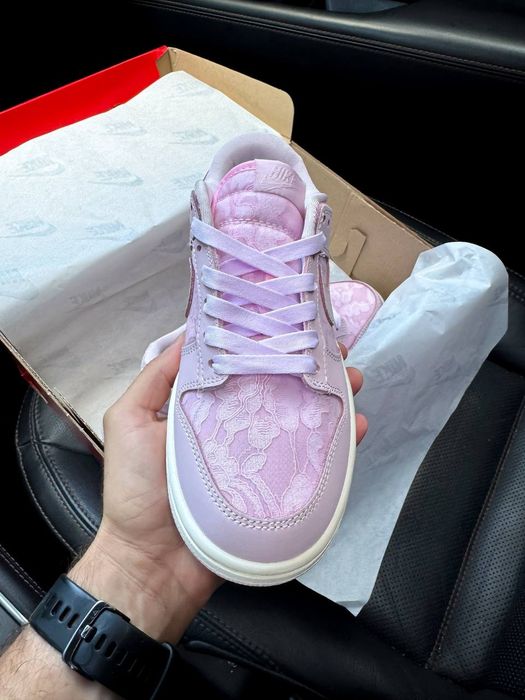 Nike Dunk Low Lace Pack Pink Regal трендові жіночі кросівки найк данк