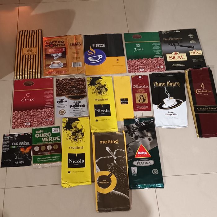 80 Sacos de café vazios para coleção alguns com mais de 25 anos