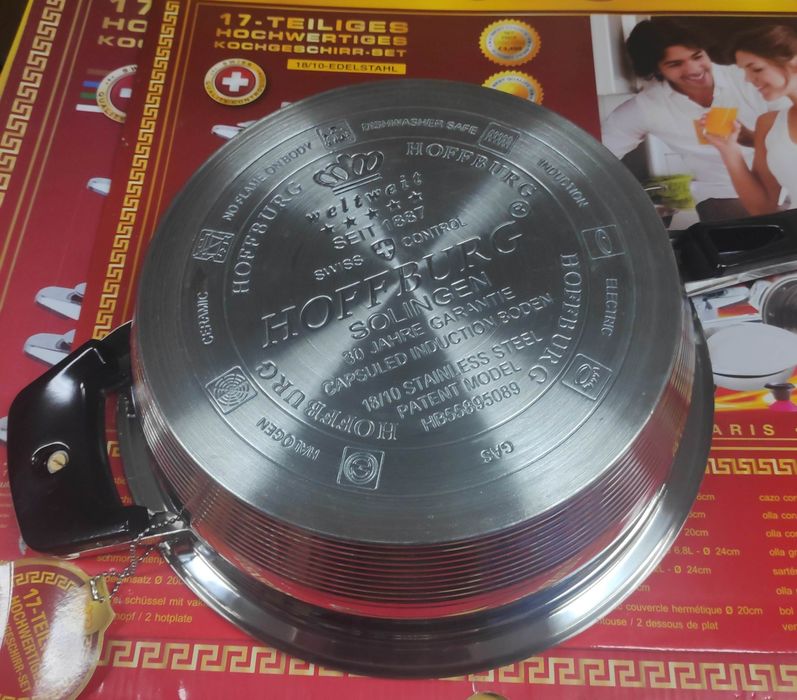 Patelnia ciężka stalowa Hoffburg 24 cm termo