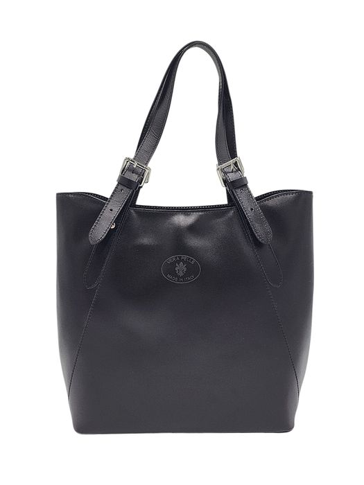 Klasyczna i stylowa torebka damska ze skóry naturalnej czarna