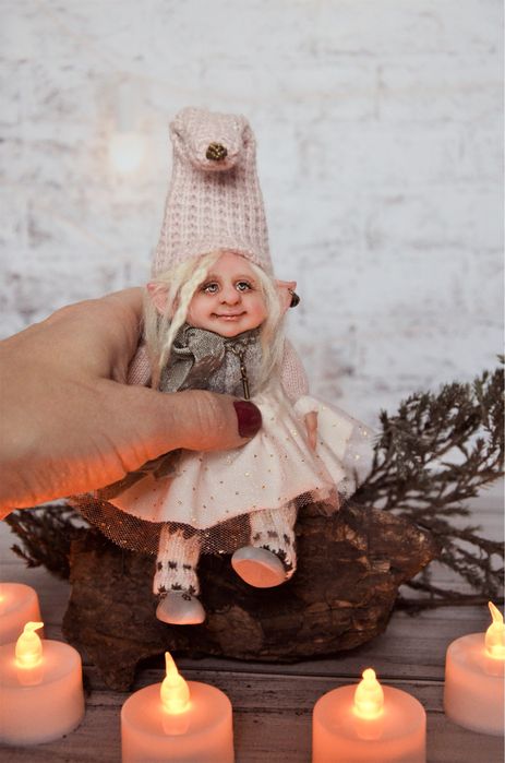 Авторська лялька різдвяний гном, аксесуар для авто, подарунок