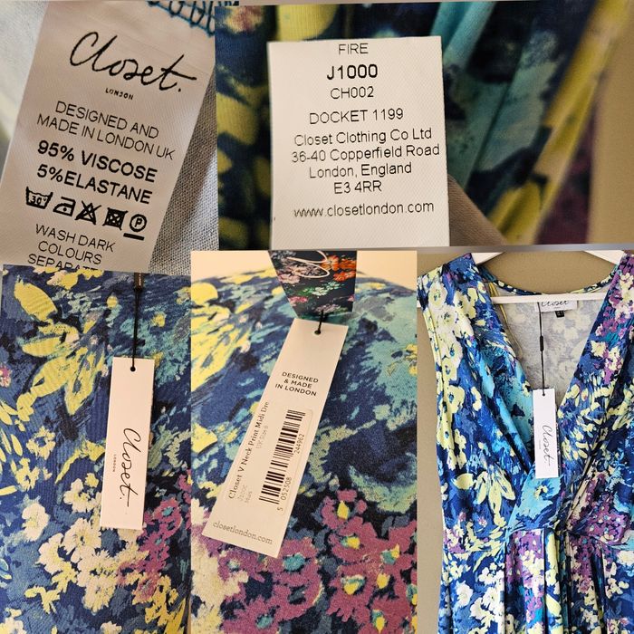 Nowa sukienka z viskozy Closet rozmiar 38