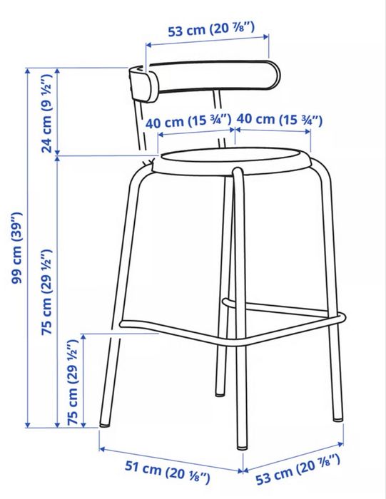 Ikea stół i krzesła hoker barowe czarne
