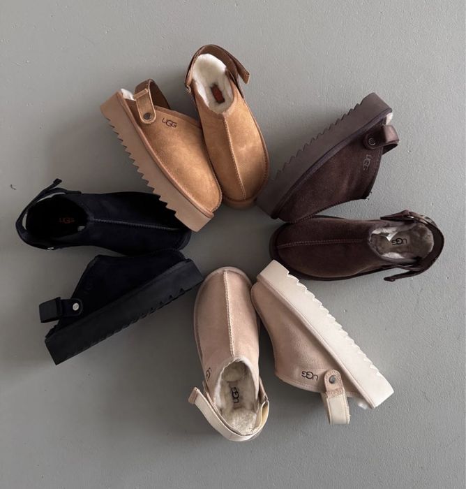 36-41 р угги розпродаж UGG LANAH CLOG platform brown black beige