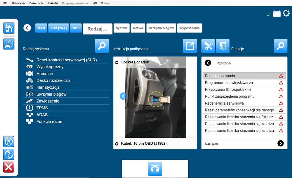 Polski program diagnostyczny do interfejsów testerów multidiag pro +