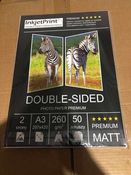 3x Papier Fotograficzny Dwustronny Matowy 260g/m² A3 50 szt