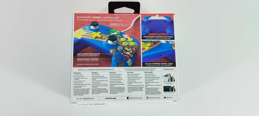 Comando com fios PowerA - Nintendo Switch - Mario64740128742531122