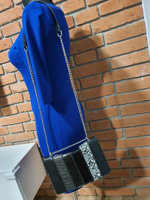 Torebka damska czarna elegancka kopertówka na ramię