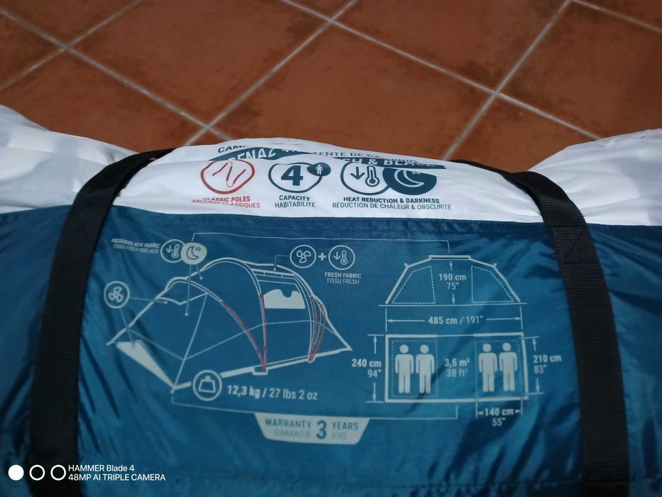 Tenda de campismo com varetas ARPENAZ 4.2 F&B - 4 pessoas - 2 quartos