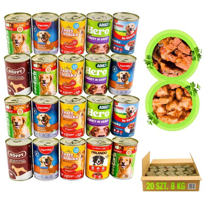 20 X 400G Puszki Mokra Karma Dla Psa Pakiet Mieszany Mix Smaków