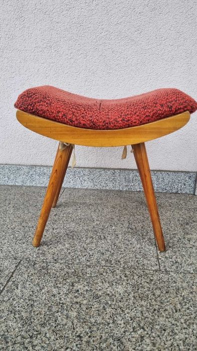 Taboret podnóżek design PRL Lata 60 Czechosłowacja Vintage Retro
