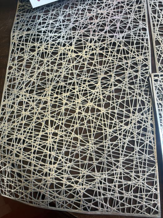 Podkładki maty na stół meble 4 sztuki srebrne czarne 30x45 cm mocne