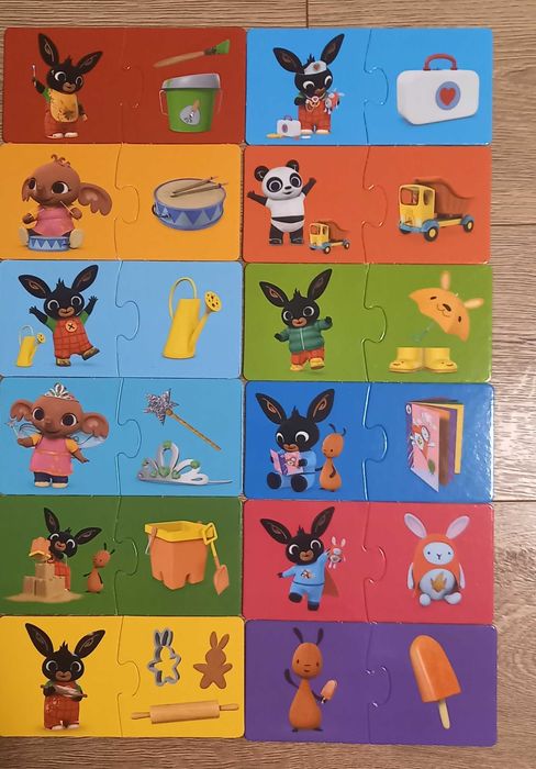 4szt x 12zł Pucio, Chicco, Bing, Puzzle, Cyferki  1+ 2+ 3+ stan bdb