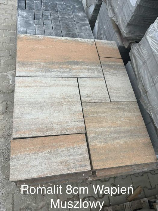 Płyty Brukowe Romalit 8cm Wapień Muszlowy 60 zł brutto