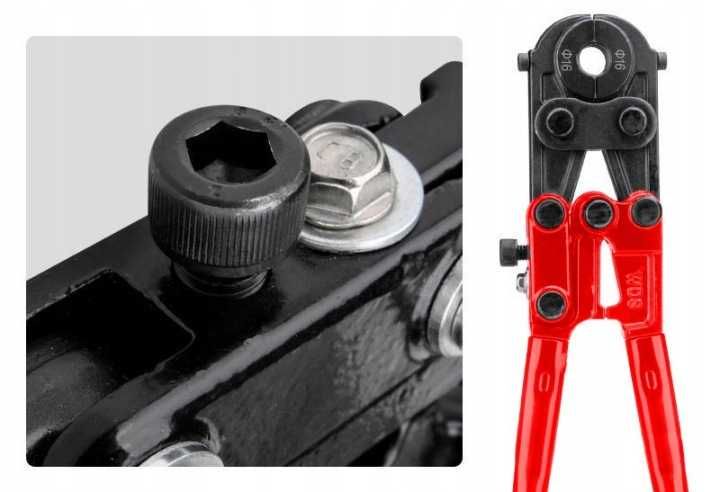 Zaciskarka PEX hydrauliczna prasa do rur szczypce 16mm 20mm 26mm NOWA