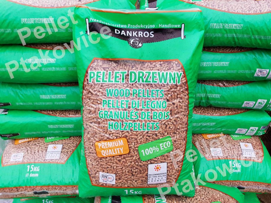 Pellet Dankros A1 dowóz Śląsk certyfikat pelet Tarnowskie Góry