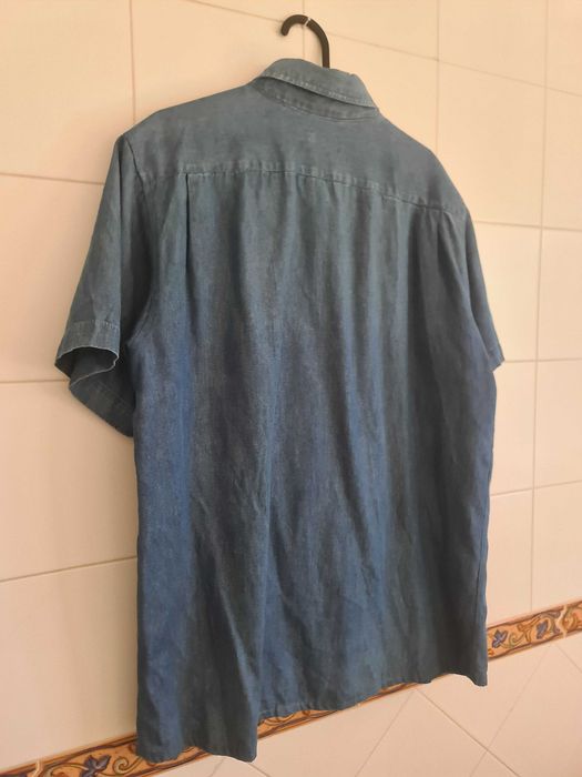 Camisa Ganga Italiana Humberto Pascuini L | Denim Shirt Manga Curta