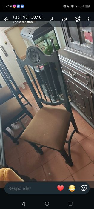 Mesa de refeicoes grande vitage com 6 cadeiras