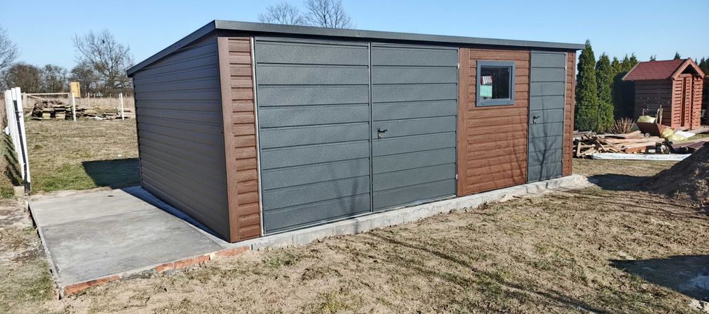 Domek ogrodowy/narzędziowy 5×4 Ciemny Orzech + Ciemny Grafit PREMIUM