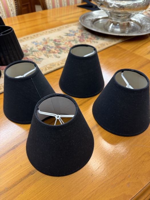 4 Abajours para apliques de parede em tecido preto - loja Gato preto