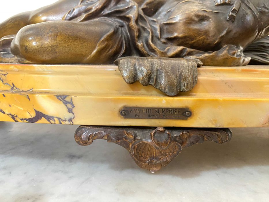 Relógio de lareira "Nymphe Surprise", de F. Moreau Séc. XIX