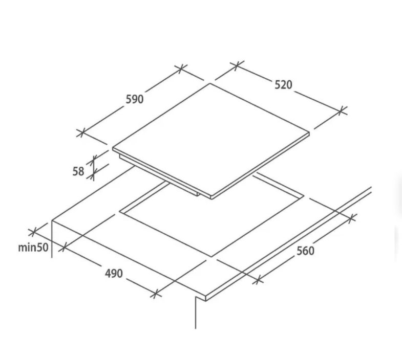 Placa de indução 4 zonas calor Candy