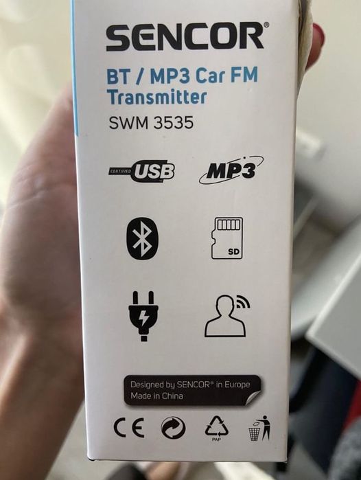 FM-трансміттер Sencor SWM 3535 BT Modulator BT / MP3, micro TF/SD, USB