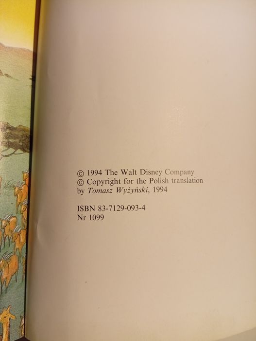 Król Lew książka Disney z 1994 roku