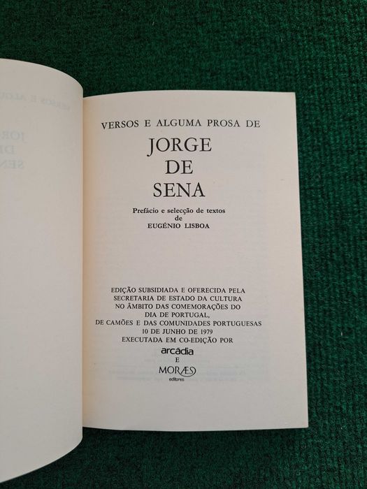 Versos e alguma prosa de Jorge de Sena - Eugénio Lisboa