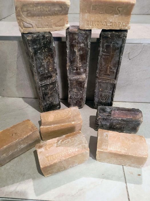 Stare szare mydła PRL 9 szt