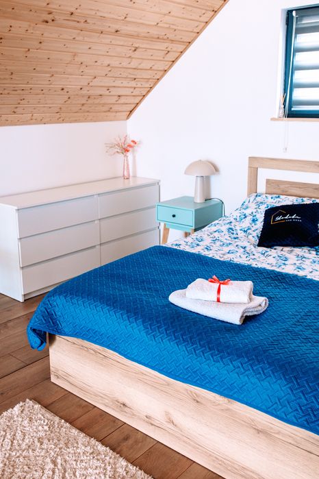 Domek na Mazurach z prywatna linia brzegowa.