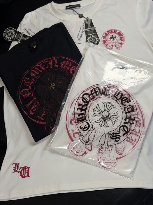 Футболка chrome hearts унісекс чорна/біла