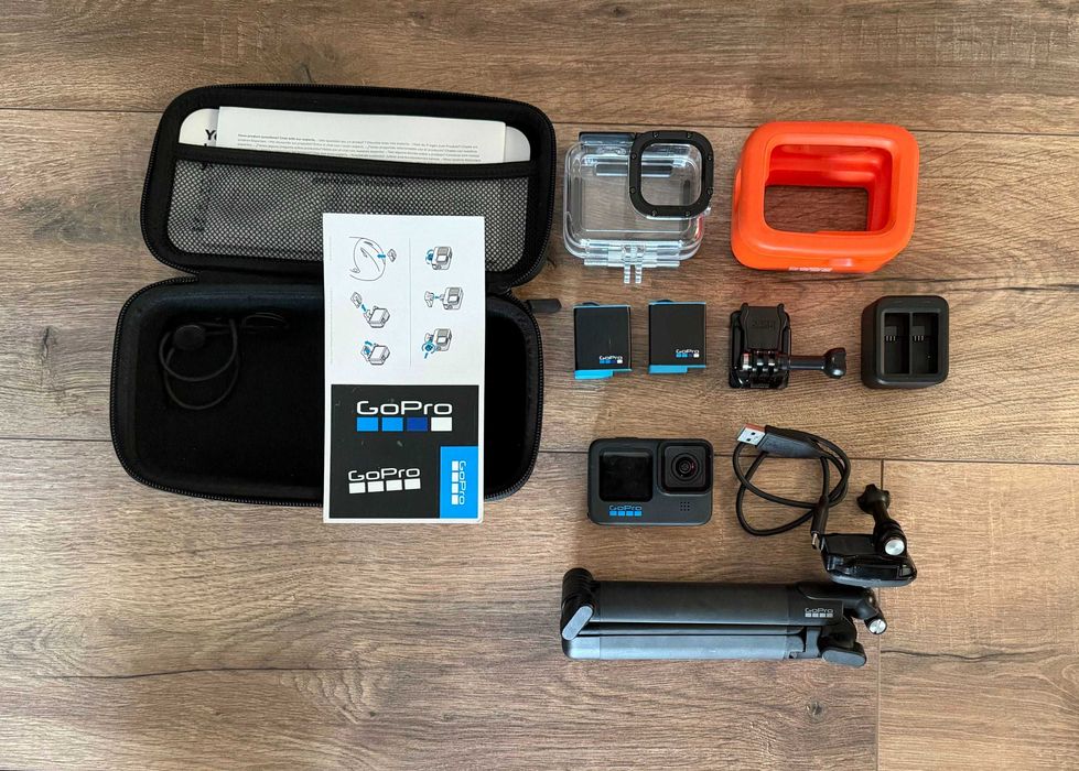 GoPro Hero 10 Black – stan jak nowy + bogaty zestaw akcesoriów