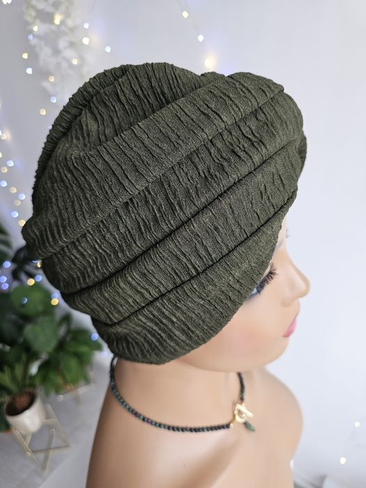 Wygodny turban czapka Sia butelkowa zielen