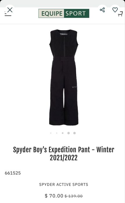 Штани штанішки лижні зимові зимние оригінал Spyder 110 116