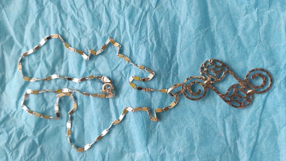 Срібний ланцюжок з кулоном, серебряная  цепочка с подвеской кулоном