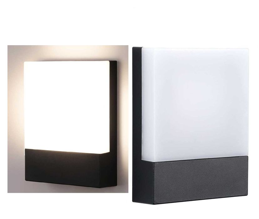 Lampa Ścienna Zewnętrzna LED 18W IP65 Czarna Neutralna Biel