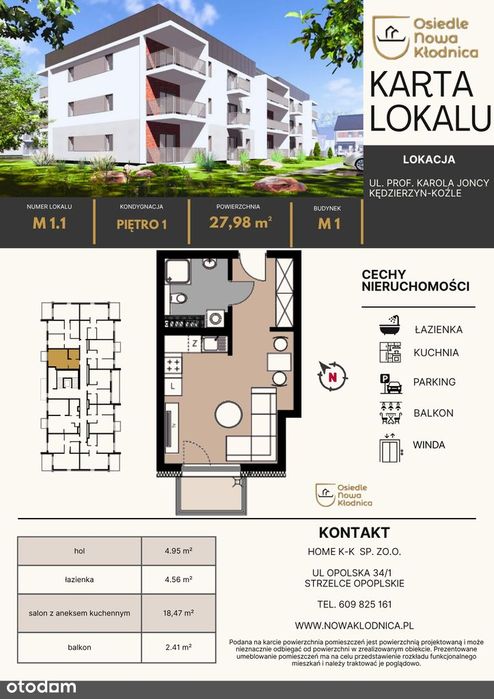 Kawalerka w nowym budynku