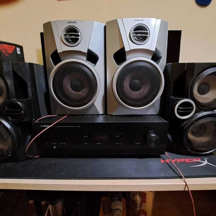Sistema de Som Completo Sony com Amplificador Yamaha