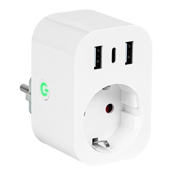 Inteligentne gniazdko sterowane WiFi TUYA USB + 2x USB-C 72-077#