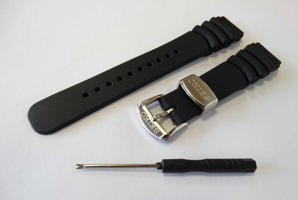 Niebieski pasek silikonowy do zegarka 20mm 22mm Seiko SKX009 Prospex
