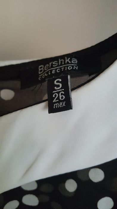 Sukienka tiulowa czarna w grochy Bershka r.36/S