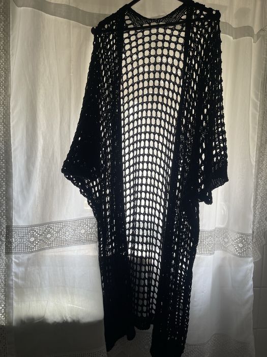 Saida de praia preta croche